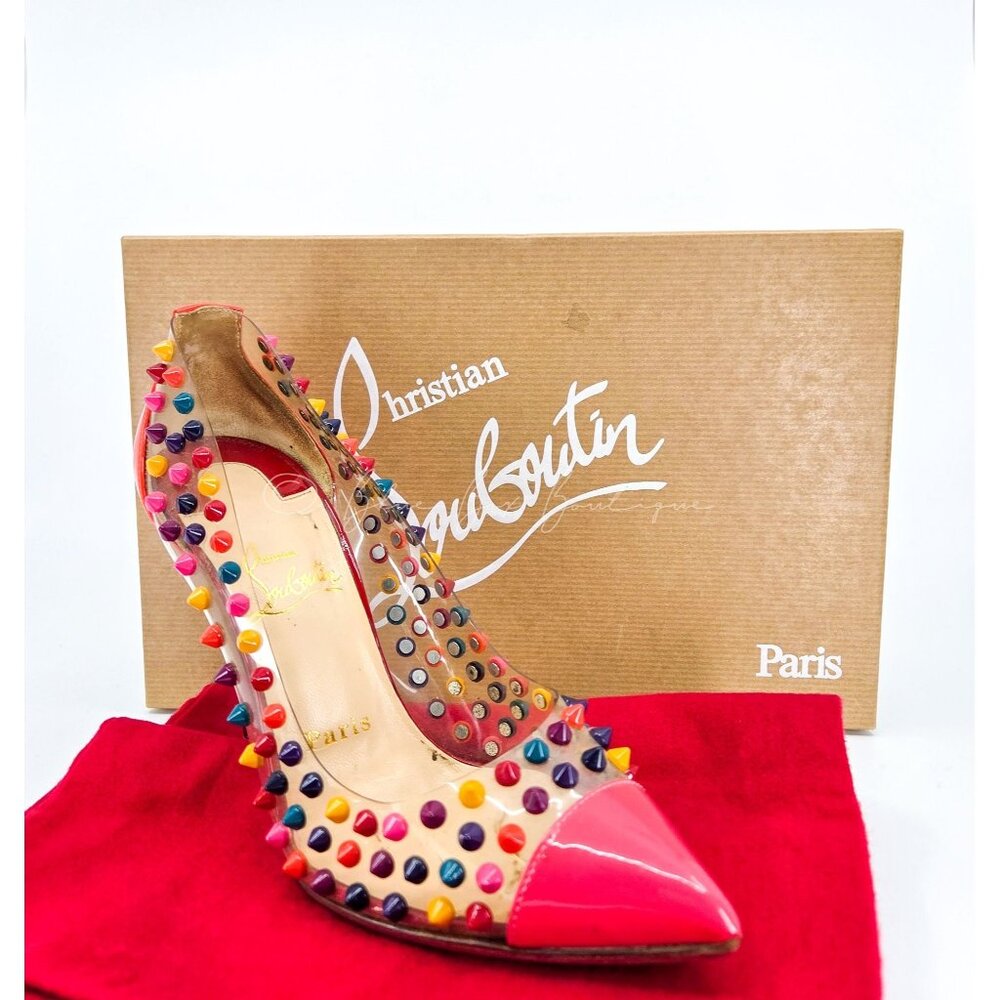 Christian Louboutin Heels Spike Me 100 Rainbow Spike Pumps Size 37 A+ Condition